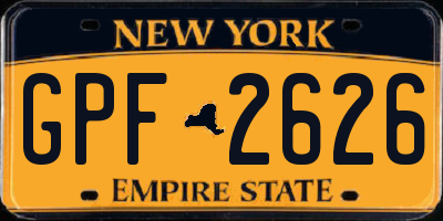 NY license plate GPF2626