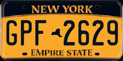 NY license plate GPF2629