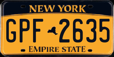 NY license plate GPF2635