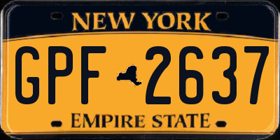 NY license plate GPF2637