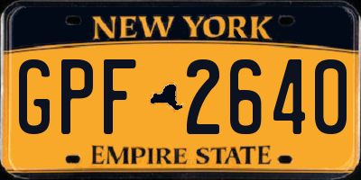 NY license plate GPF2640