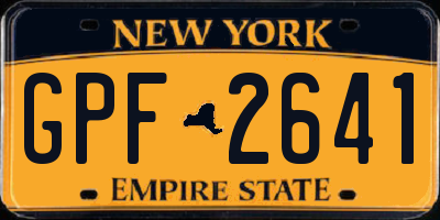 NY license plate GPF2641