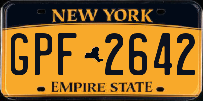NY license plate GPF2642