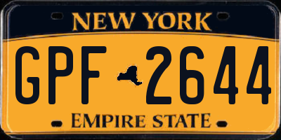 NY license plate GPF2644