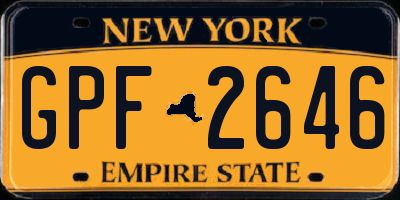 NY license plate GPF2646