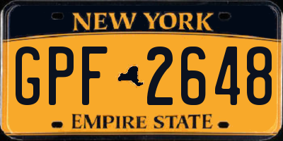 NY license plate GPF2648