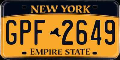 NY license plate GPF2649