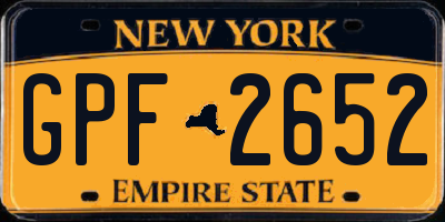 NY license plate GPF2652