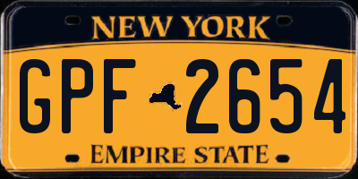 NY license plate GPF2654