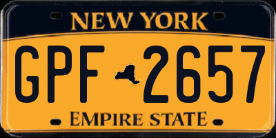 NY license plate GPF2657