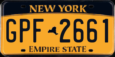NY license plate GPF2661