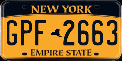 NY license plate GPF2663