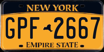 NY license plate GPF2667