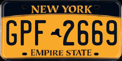 NY license plate GPF2669