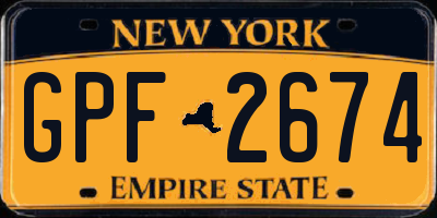 NY license plate GPF2674