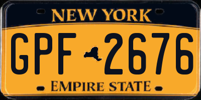 NY license plate GPF2676