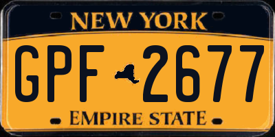 NY license plate GPF2677