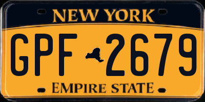 NY license plate GPF2679