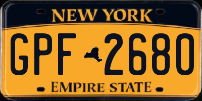 NY license plate GPF2680