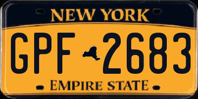 NY license plate GPF2683