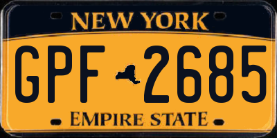 NY license plate GPF2685