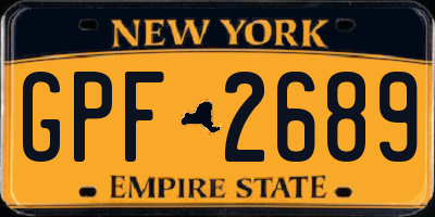 NY license plate GPF2689
