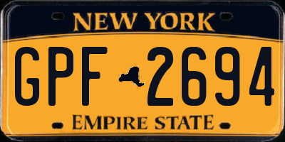NY license plate GPF2694