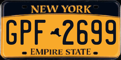 NY license plate GPF2699
