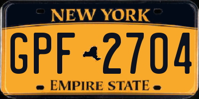 NY license plate GPF2704