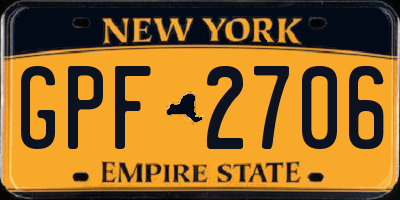 NY license plate GPF2706