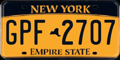 NY license plate GPF2707