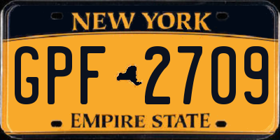 NY license plate GPF2709