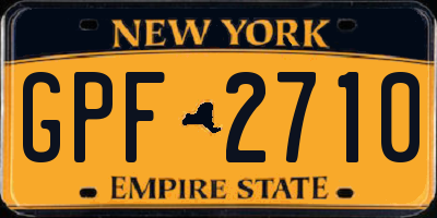 NY license plate GPF2710
