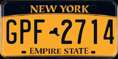 NY license plate GPF2714