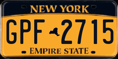 NY license plate GPF2715