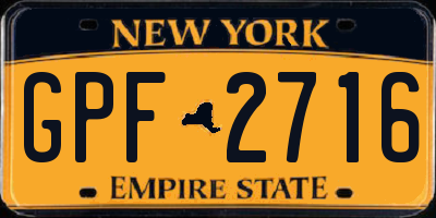 NY license plate GPF2716