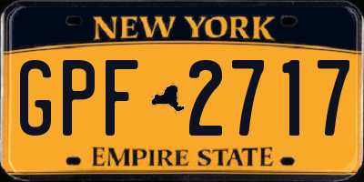 NY license plate GPF2717