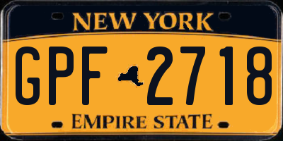 NY license plate GPF2718