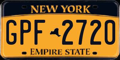 NY license plate GPF2720