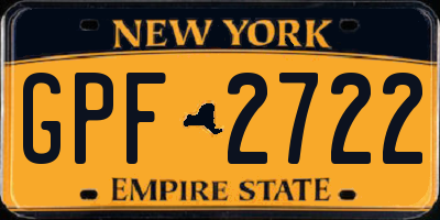 NY license plate GPF2722