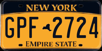NY license plate GPF2724