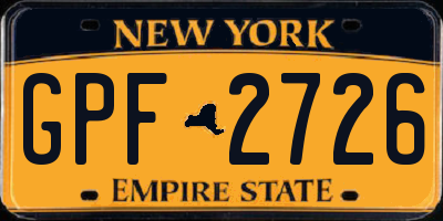 NY license plate GPF2726