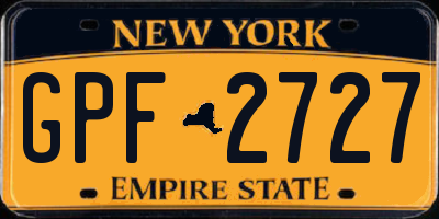 NY license plate GPF2727