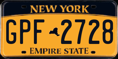 NY license plate GPF2728