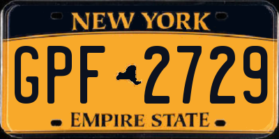 NY license plate GPF2729