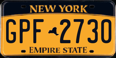NY license plate GPF2730