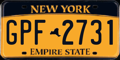 NY license plate GPF2731