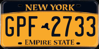NY license plate GPF2733
