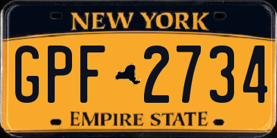 NY license plate GPF2734