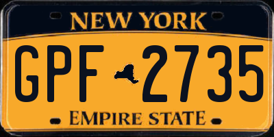NY license plate GPF2735